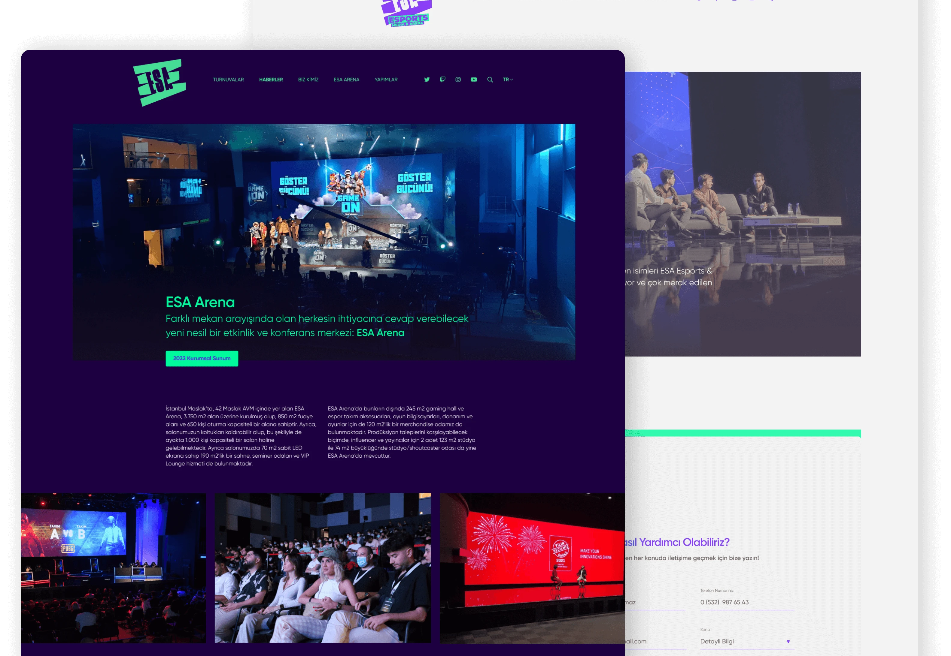 ESA E-Sports Web Sitesi Arayüz Tasarımı (UI Design)