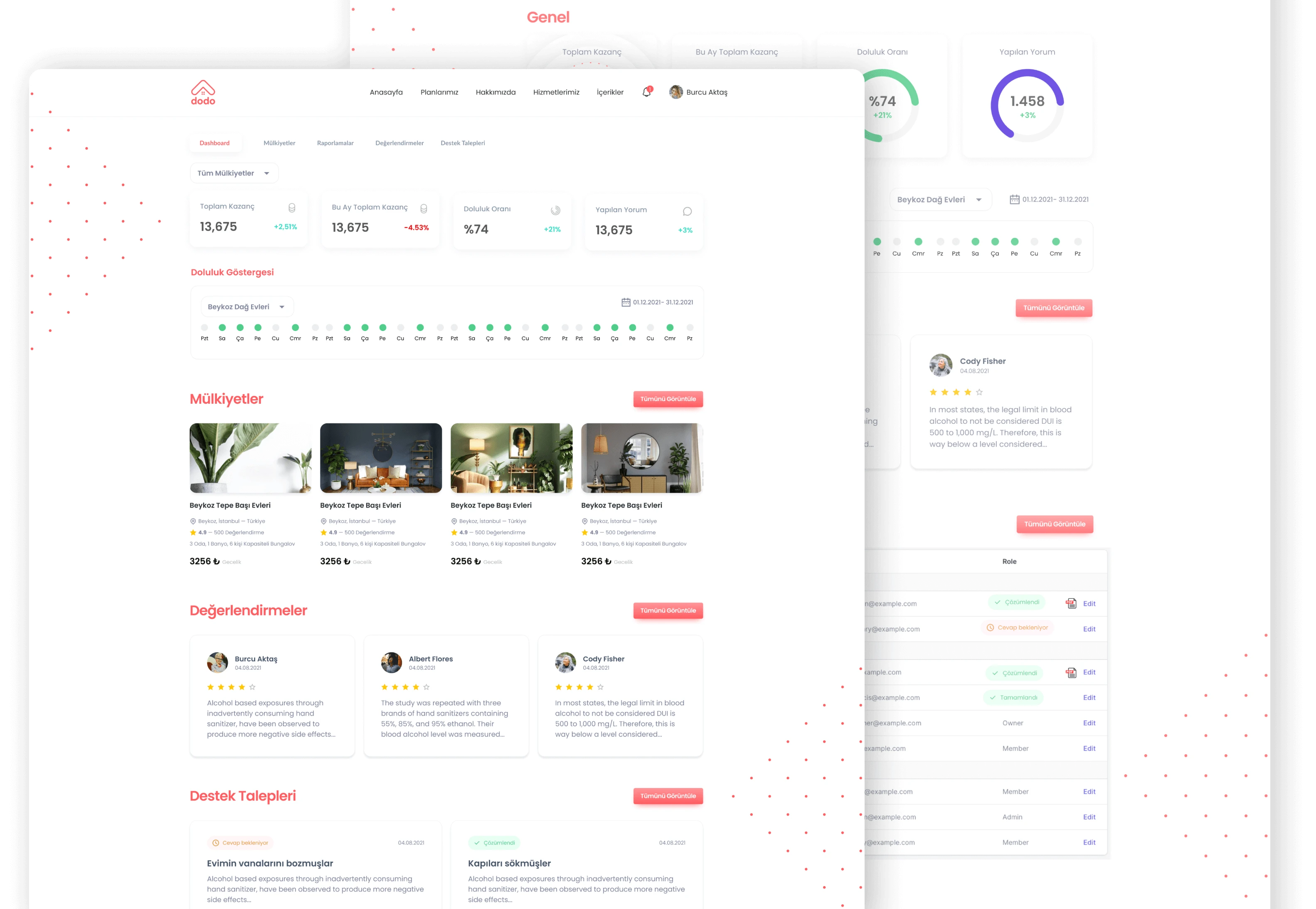 Evini Dodola Dashboard Design