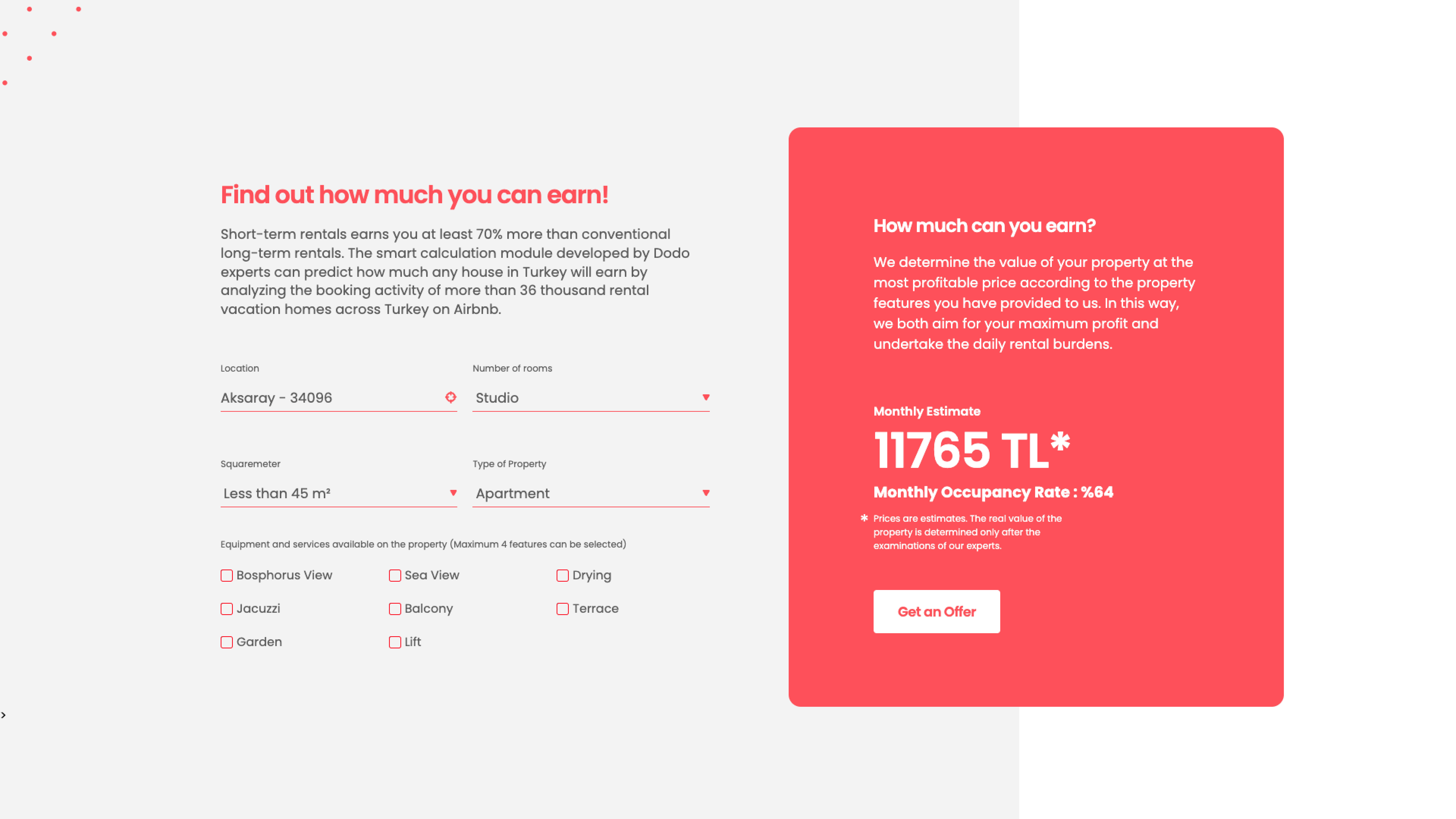 Evini Dodola Income Calculator UI Design