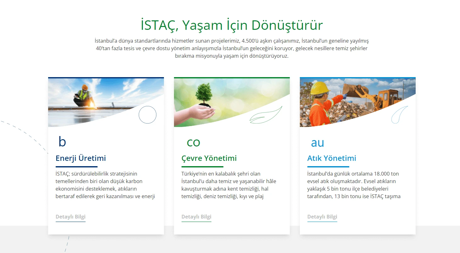 İSTAÇ Web Sitesi Enerji Üretimi Çevre ve Atık Yönetimi