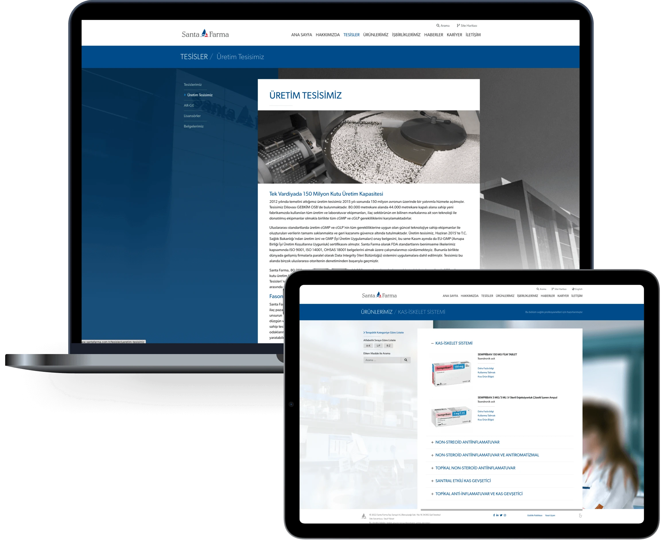 Santa Farma İlaç Firması Web Sitesi Bilgi Mimarisi