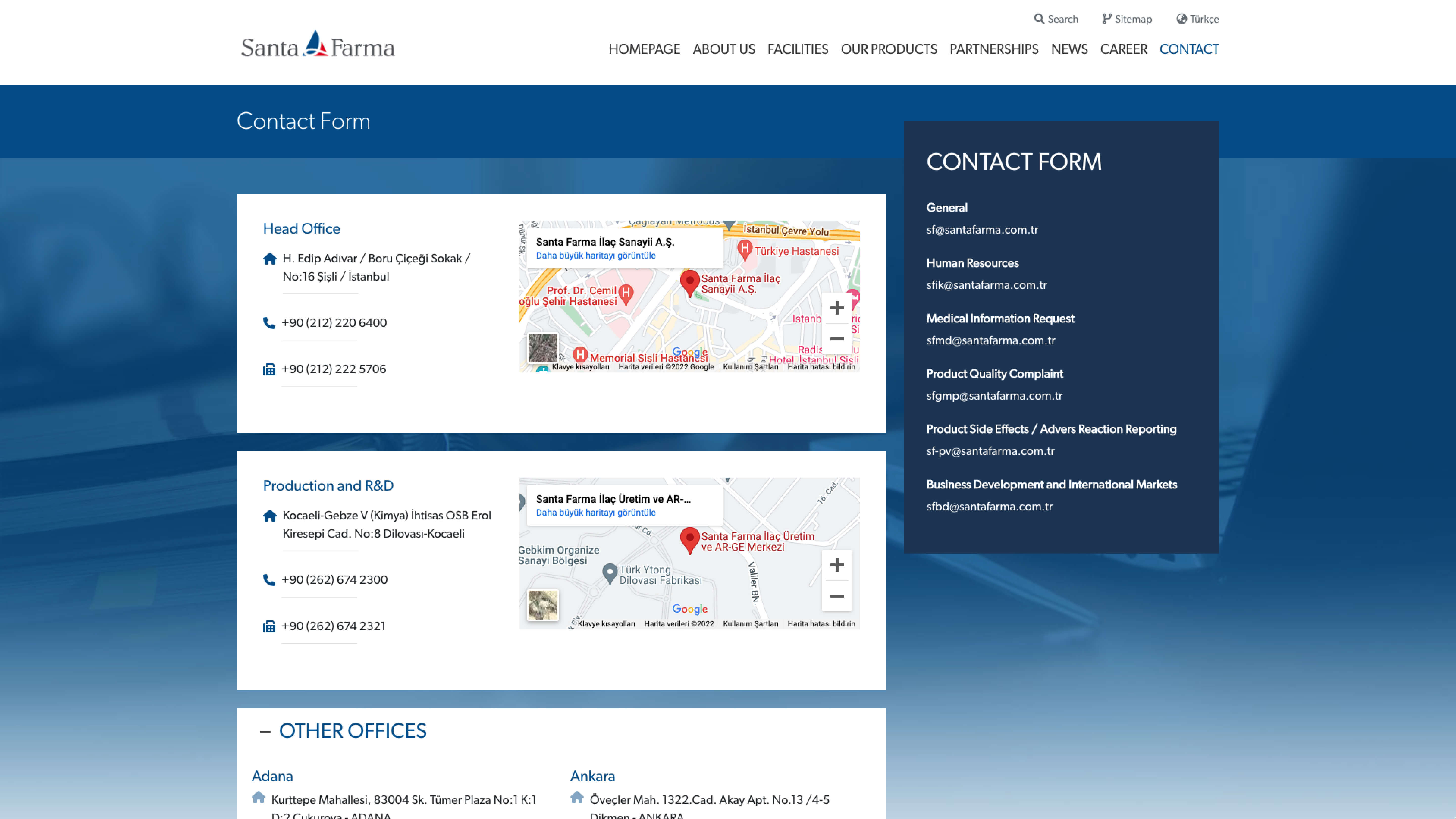 Santa Farma - Contact Form UI Design