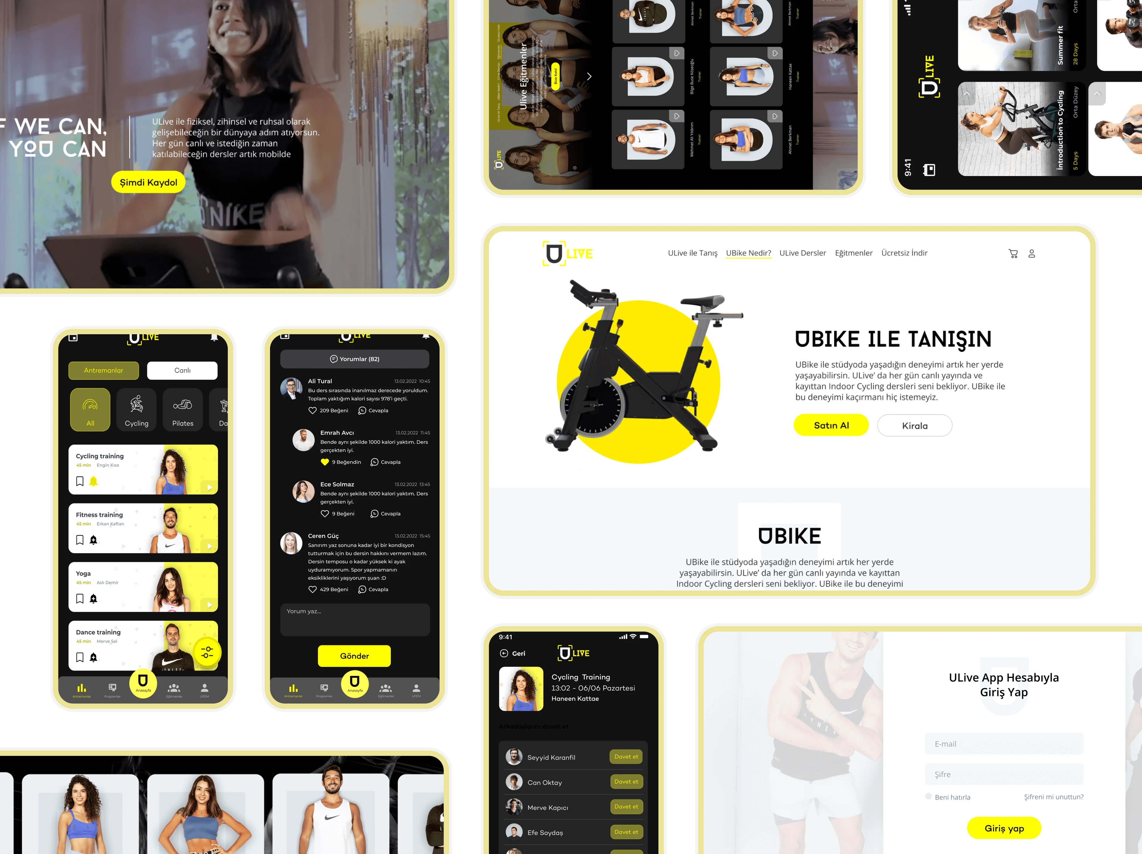 Ulive Fitness Uygulama Ekranları (App Screen Designs)