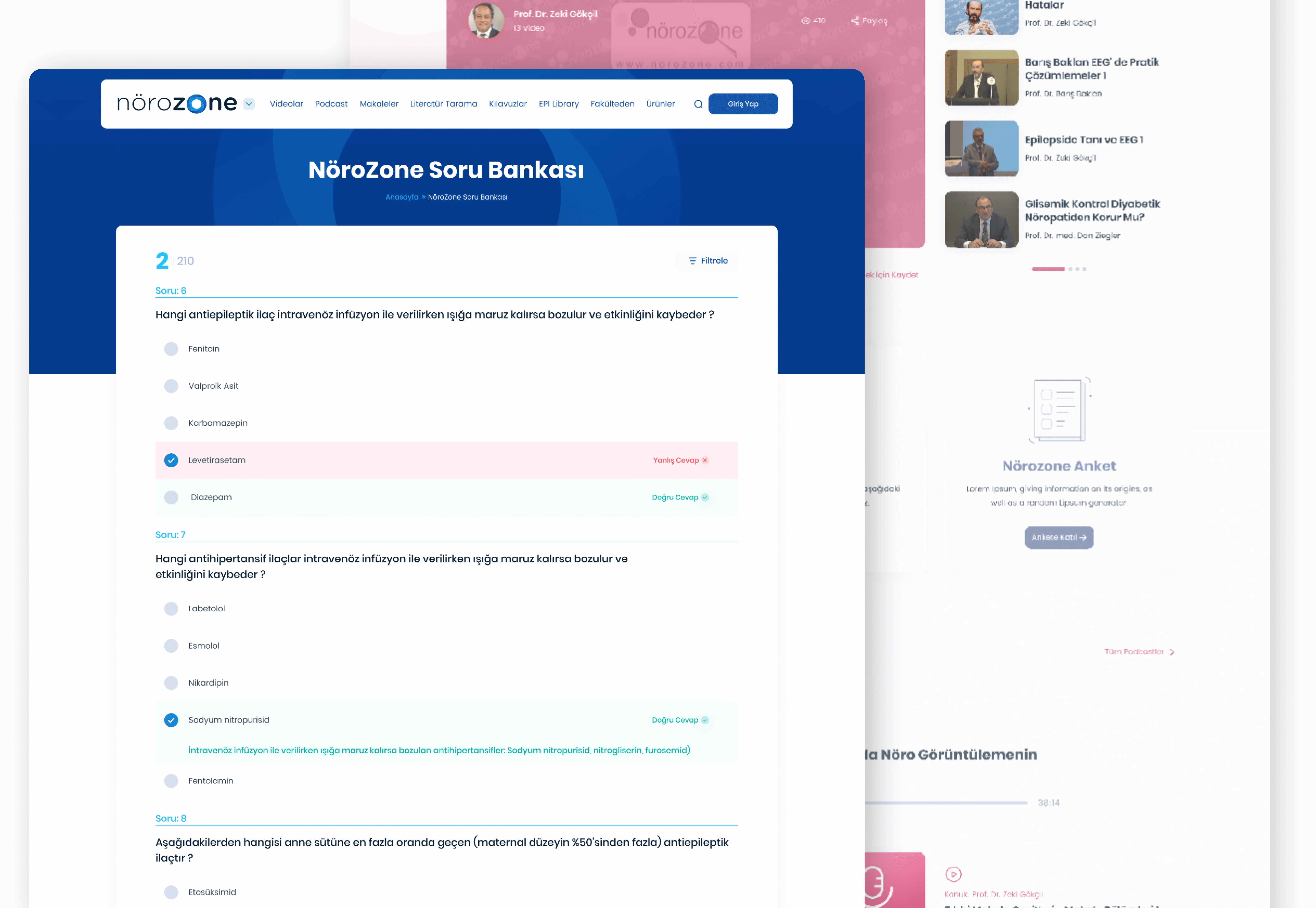 Zone Intranet Portal Yazılımı Soru Bankası Tasarımları (UI Design)