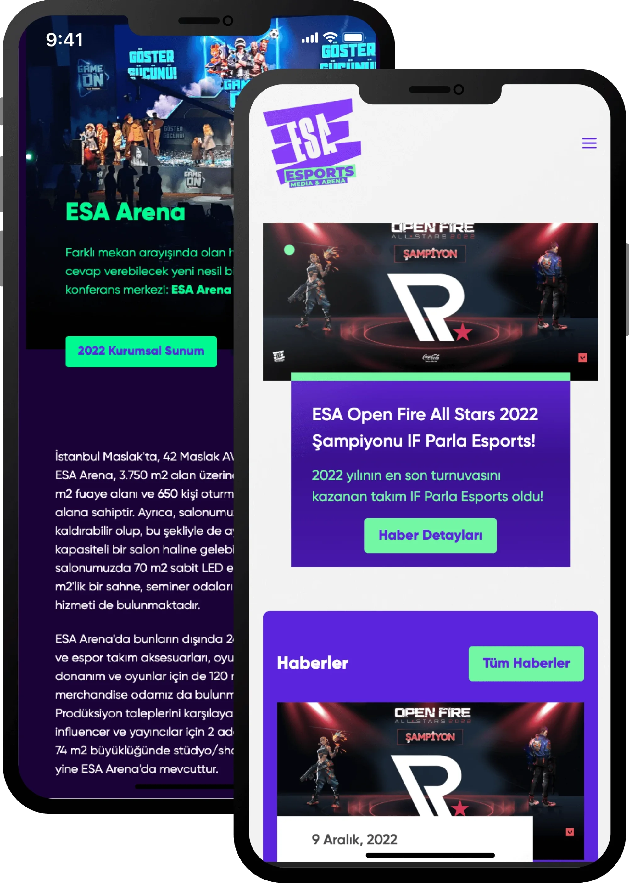 ESA E-Sports Web Sitesi Mobil Aray&uuml;z Tasarımı (UI Design)