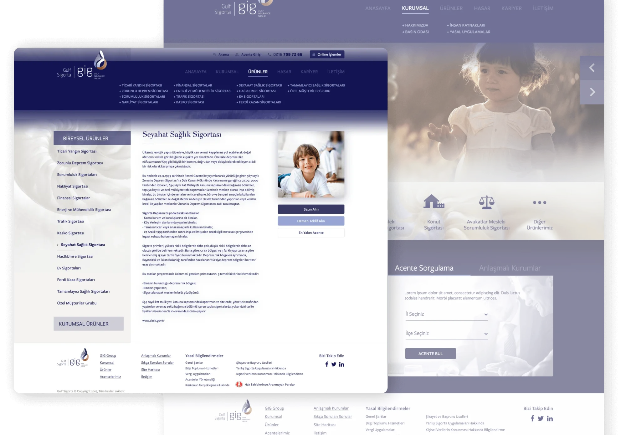Gulf Sigorta Kurumsal Web Sitesi Tasarımları