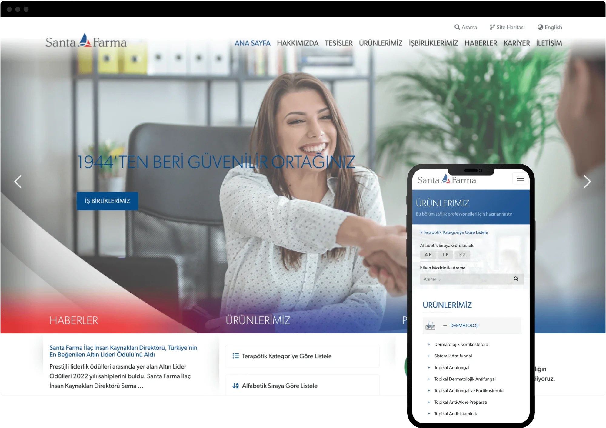 Santa Farma İla&ccedil; Firması Kurumsal Web Sitesi