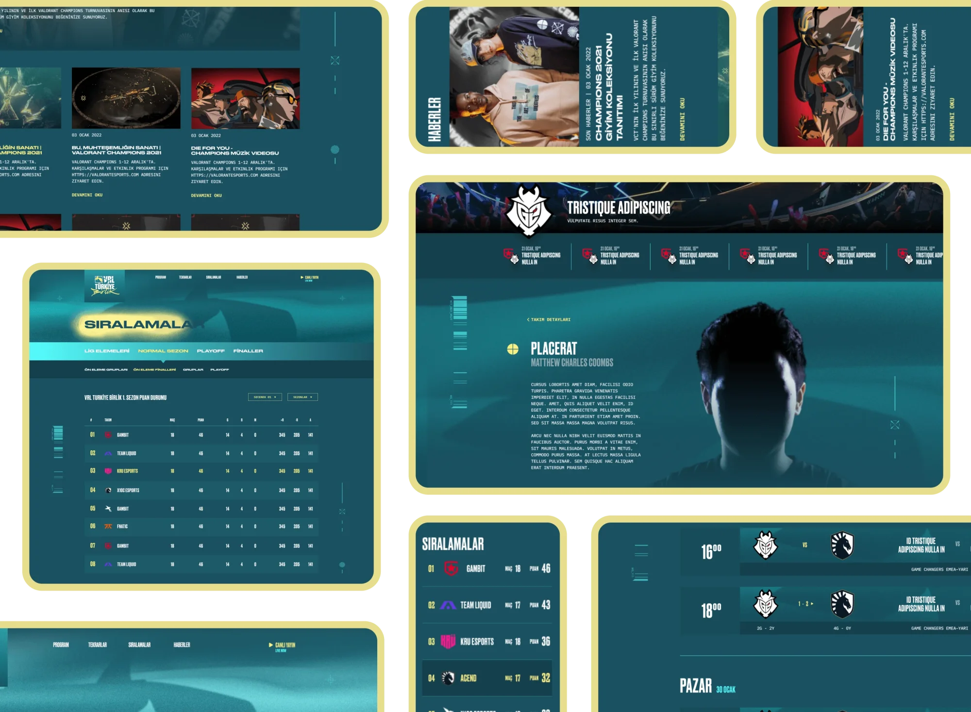 Valorant Türkiye Web Sitesi Arayüz Bileşenleri (UI Components)